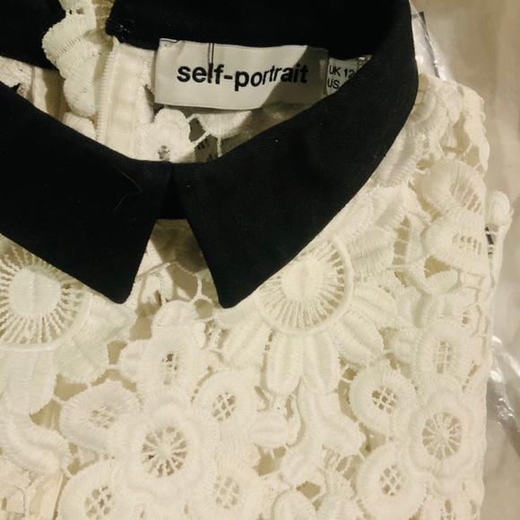 🤩NEW- SELF PORTRAIT white zip back w/black color. - Picture 13 of 13